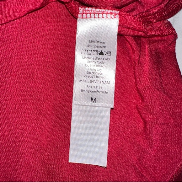 LuLaRoe | NWT Solid Red Dahl Crop Top Cropped T Short Ruffle Sleeve Crew Neck - Picture 7 of 14